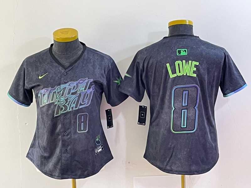 Women's Tampa Bay Rays #8 Brandon Lowe Charcoal 2024 City Connect Player Number Limited Cool Base Jersey,We sell and wholesale Women's Tampa Bay Rays #8 Brandon Lowe Charcoal 2024 City Connect Player Number Limited Cool Base Jersey on line form chian!